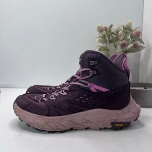 Hoka One One Anacapa Breeze Aero Mid Trail Running Shoe Raisin/Mauve Women 9.5B